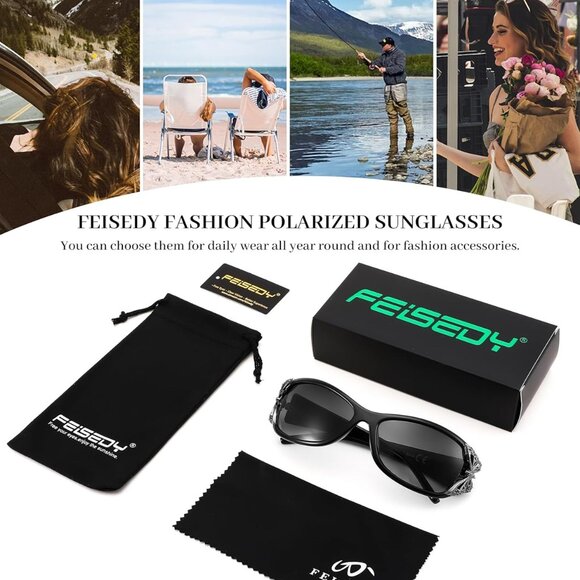 Trendy Polarized Y2K Sunglasses Wrap Around Butterfly Design Fashion Sunnies UV4 - Picture 7 of 8